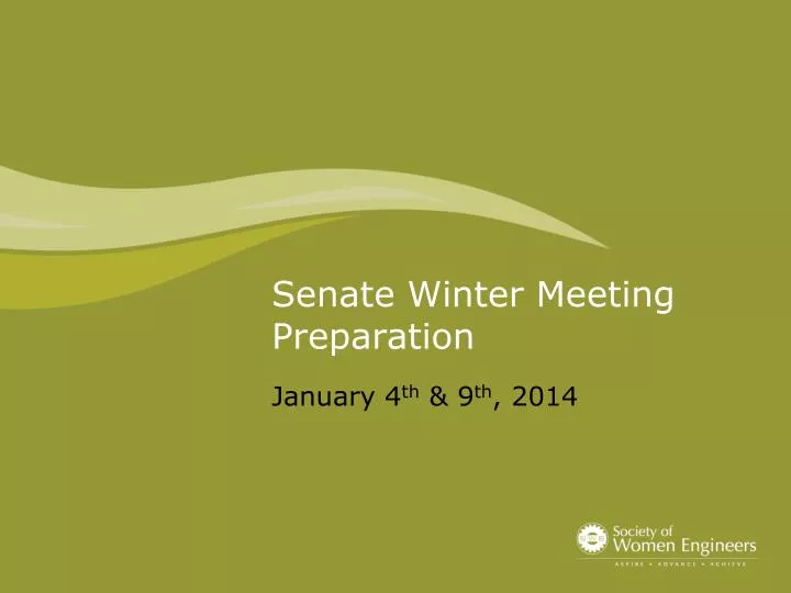 senate winter meeting preparation