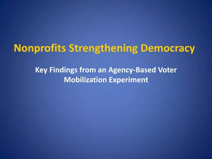 nonprofits strengthening democracy