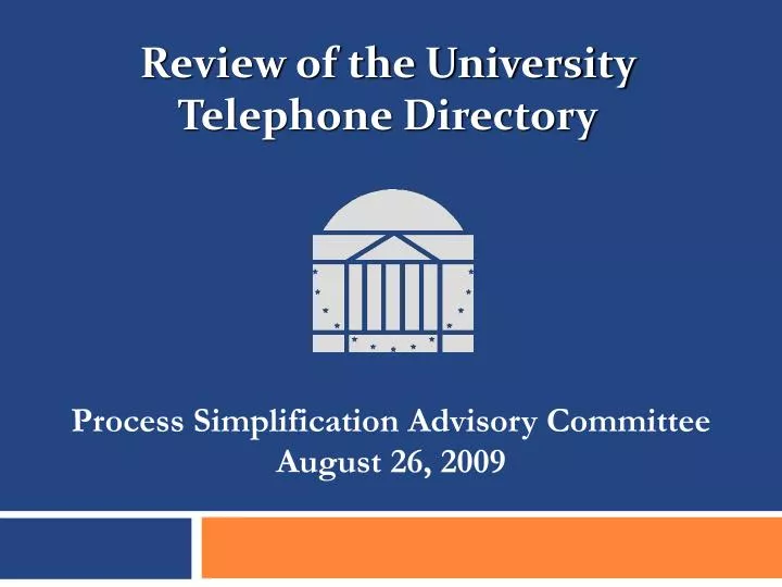 process simplification advisory committee august 26 2009