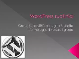 Word Press ruošiniai