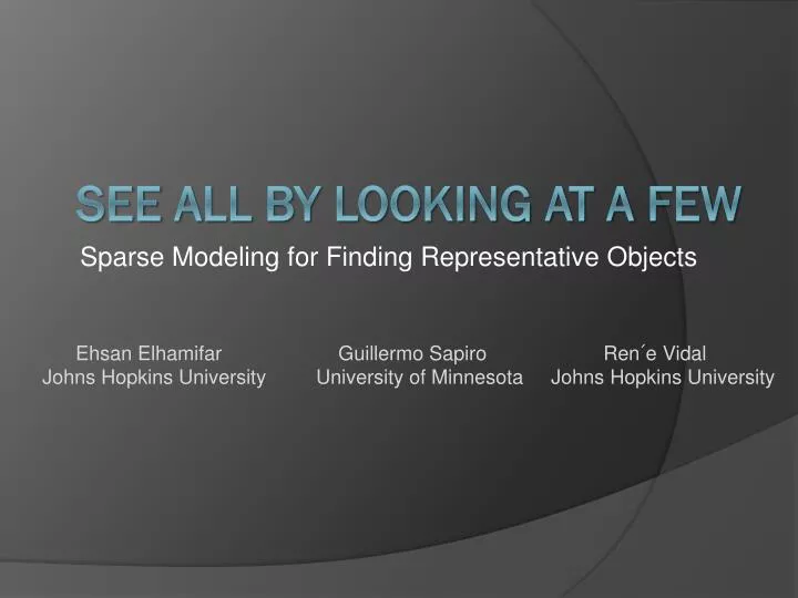 sparse modeling for finding representative objects