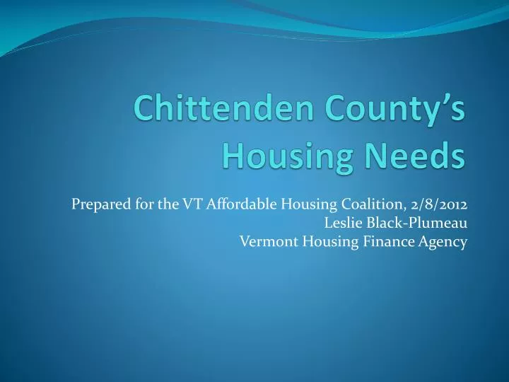 chittenden county s housing needs