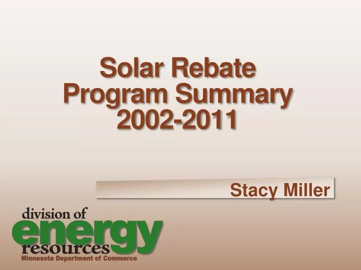 solar rebate program summary 2002 2011