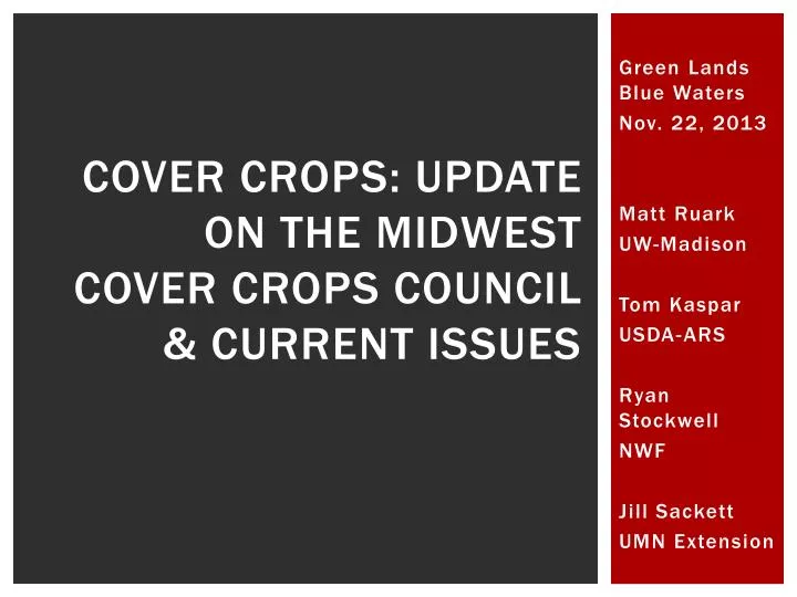 cover crops update on the midwest cover crops council current issues