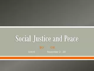 Social Justice and Peace