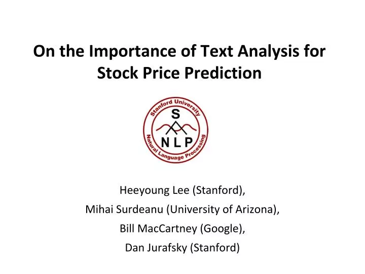 on the importance of text analysis for stock price prediction