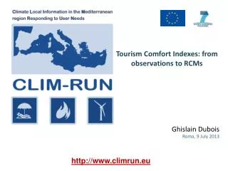 Tourism Comfort Indexes: from observations to RCMs
