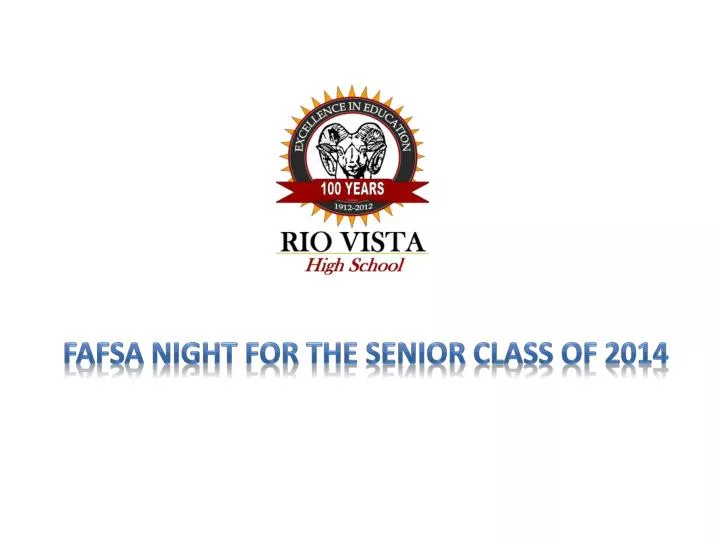 fafsa night for the senior class of 2014