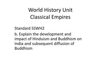 World History Unit Classical Empires