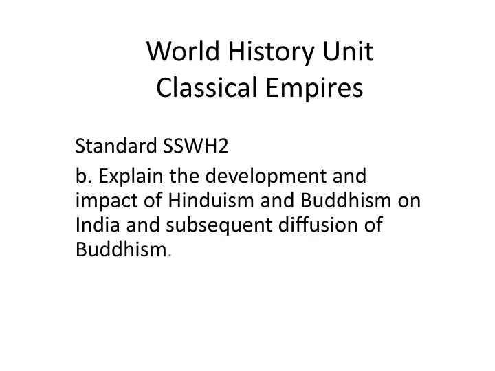 world history unit classical empires