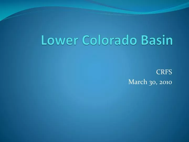 lower colorado basin
