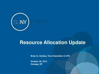 Resource Allocation Update