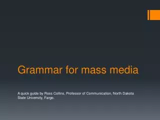 Grammar for mass media