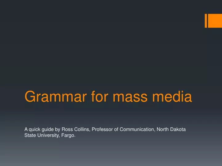 grammar for mass media