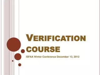 Verification course