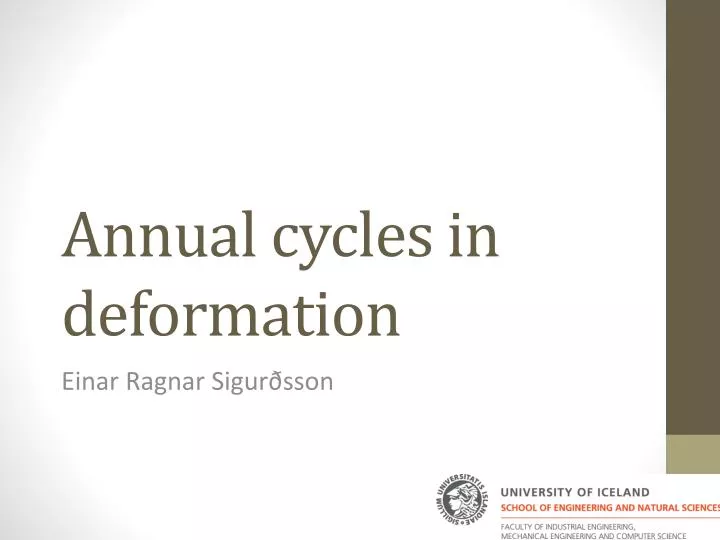 annual cycles in deformation