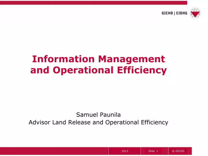 information management and operational efficiency