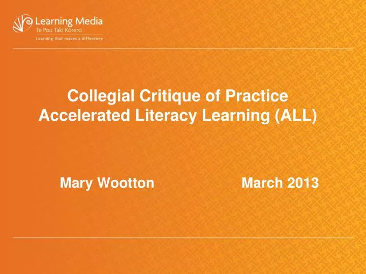 collegial critique of practice accelerated literacy learning all
