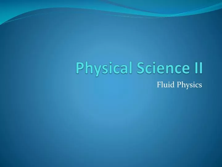 physical science ii
