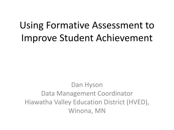 using formative assessment to improve student achievement