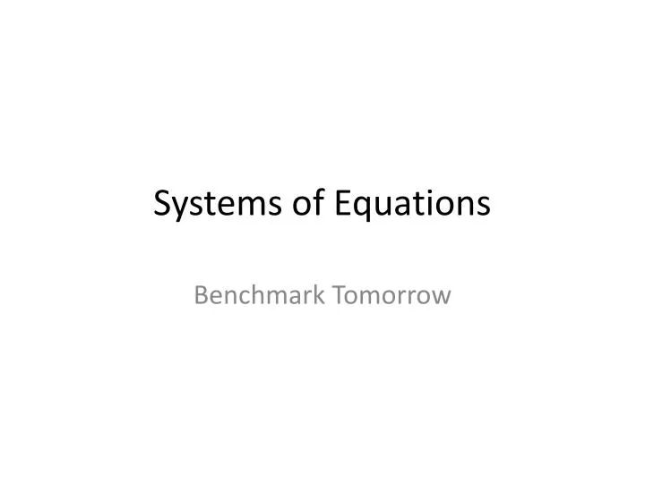 systems of equations