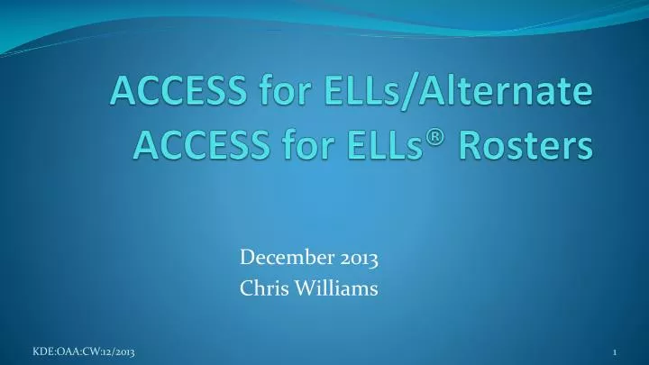 access for ells alternate access for ells rosters