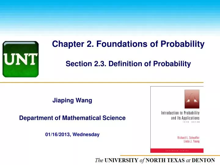 chapter 2 foundations of probability section 2 3 definition of probability