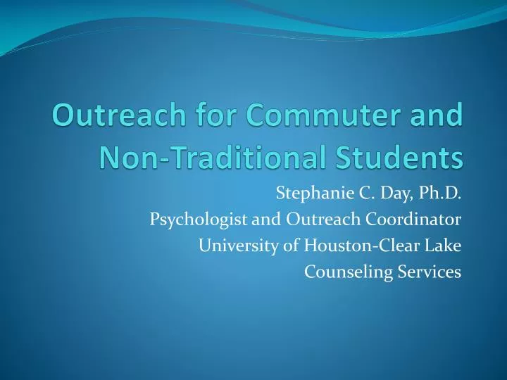 outreach for commuter and non traditional students