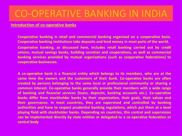 co operative banking in india