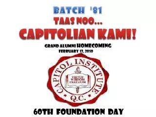 BATCH '81 Taas Noo ... CAPITOLIAN KAMI!