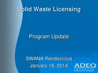 Solid Waste Licensing