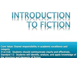 Introduction to Fiction