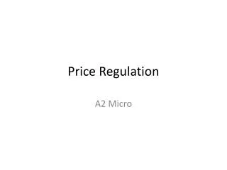 Price Regulation