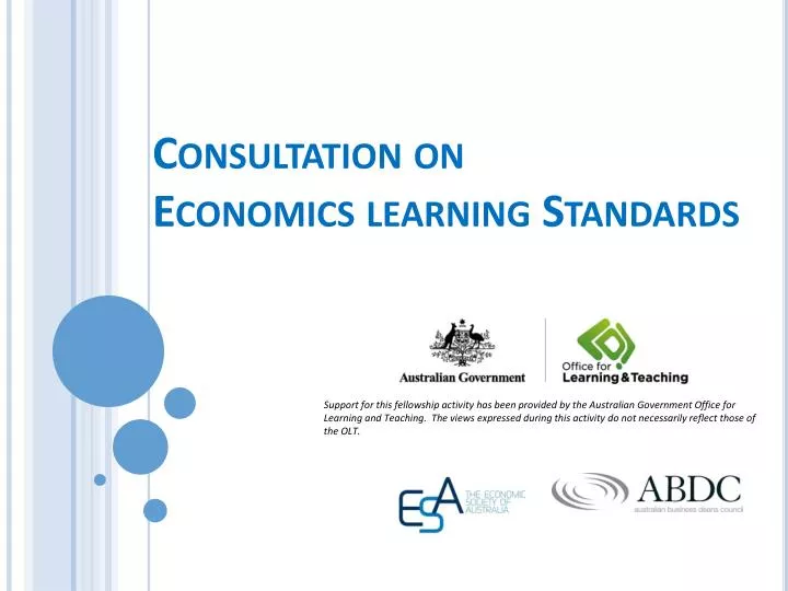 consultation on economics learning standards