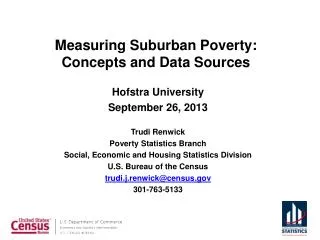 Measuring Suburban Poverty: Concepts and Data Sources