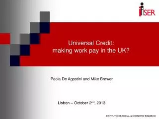 Universal Credit: making work pay in the UK?
