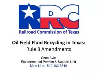 Oil Field Fluid Recycling in Texas: Rule 8 Amendments