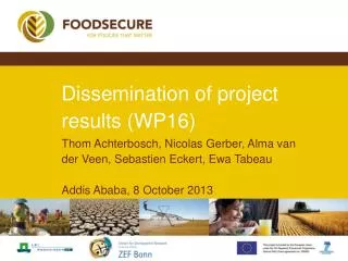 Dissemination of project results (WP16)
