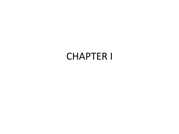 chapter i