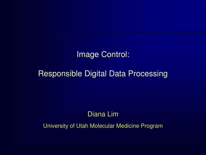 image control responsible digital data processing