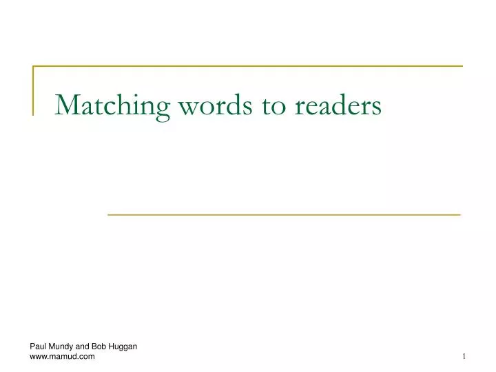 matching words to readers