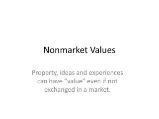 Nonmarket Values