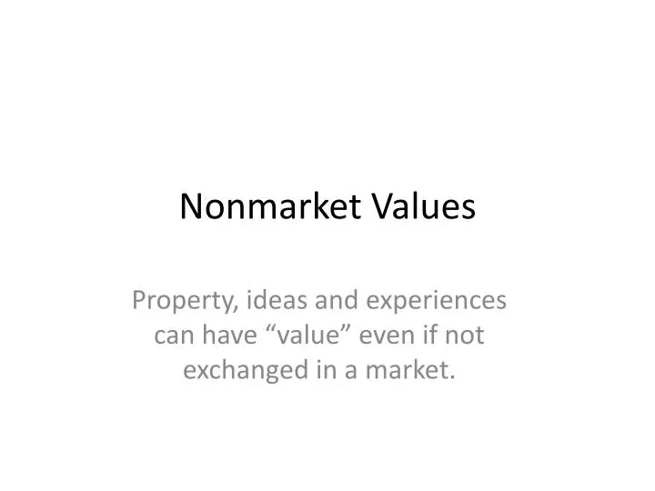 nonmarket values