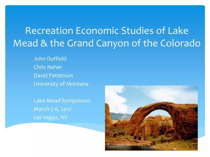 recreation economic studies of lake mead the grand canyon of the colorado