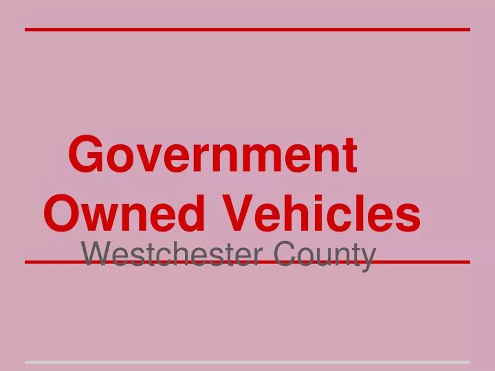 government owned vehicles