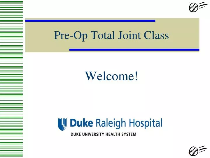 pre op total joint class