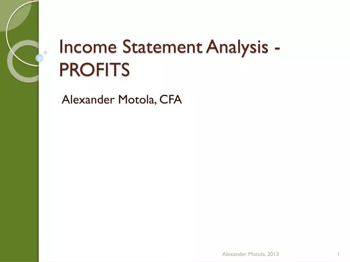income statement analysis profits