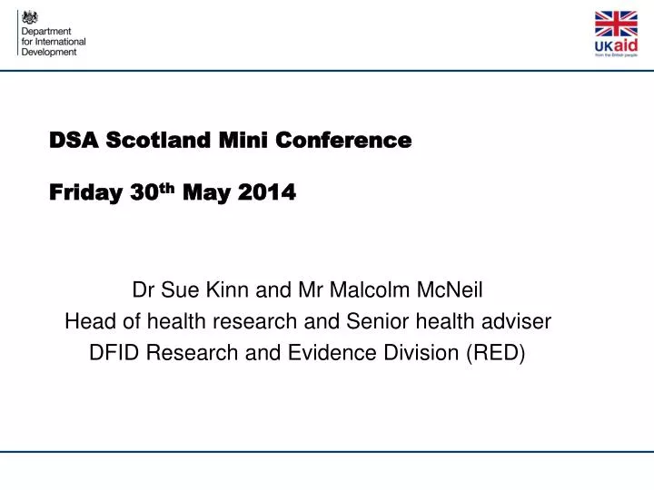 dsa scotland mini conference friday 30 th may 2014