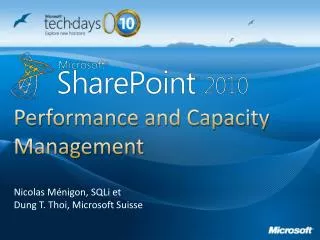 Performance and Capacity Management