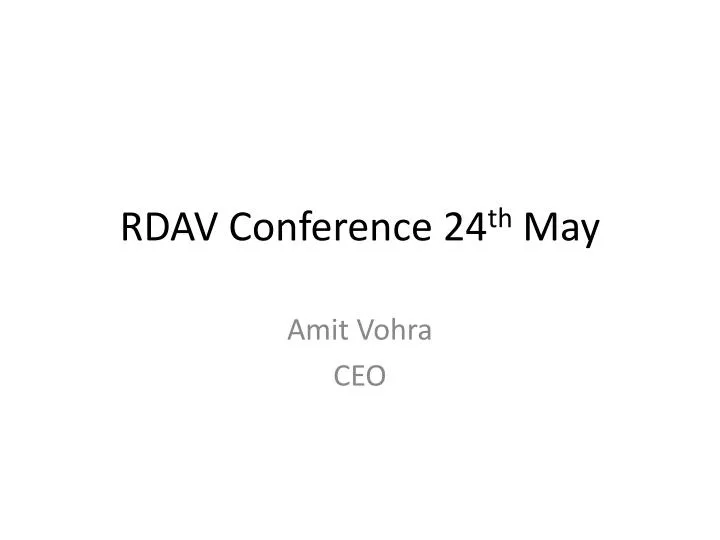 rdav conference 24 th may